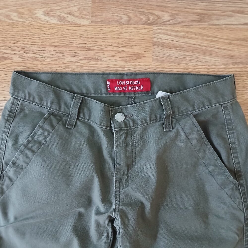 Levi's Low Slouch Y2K Stretch Flare Jeans Green Size 5 - Picture 3 of 8